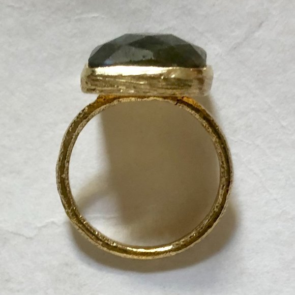NWOT Gold Plated Sterling/Labradorite Ring Size 6 - Picture 3 of 4